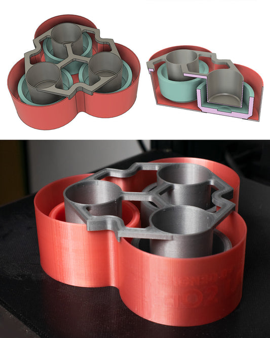 3D-printing STL files to create your own silicone mold for x3 Tealight candles. One mold for 3 Сandles